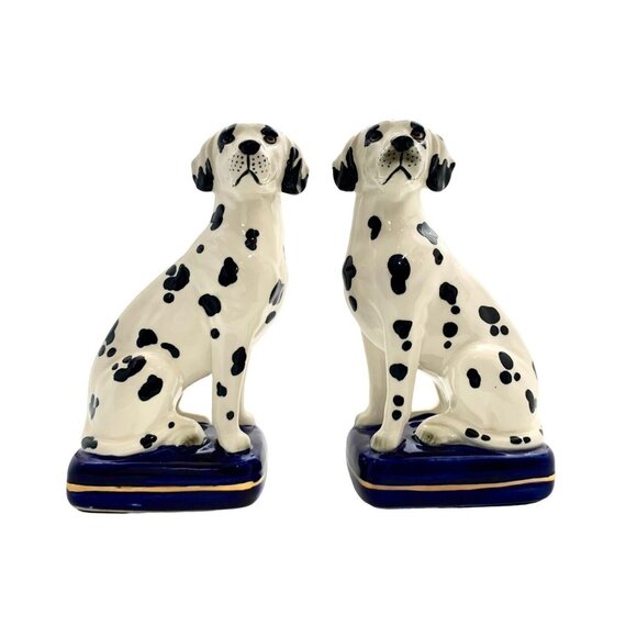 Dog Figurine Pair Dalmatian Statue Fitz and Floyd Style Rare Vintage Decor - Picture 1 of 8